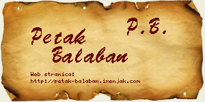 Petak Balaban vizit kartica